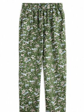 J. Crew Olive Green Floral & Fox Print Leggings